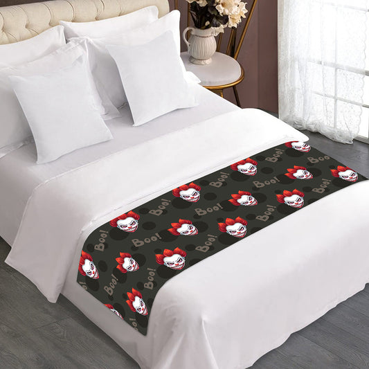 Evil Scary Clown Pattern Print Bed Runner