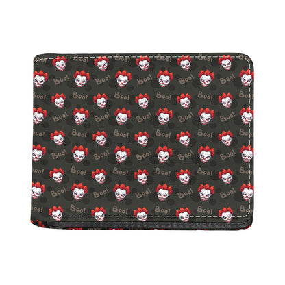 Evil Scary Clown Pattern Print Bifold Wallet