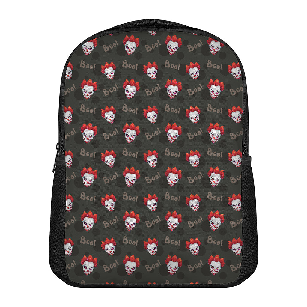 Evil Scary Clown Pattern Print Casual Backpack