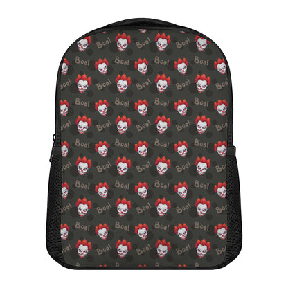 Evil Scary Clown Pattern Print Casual Backpack