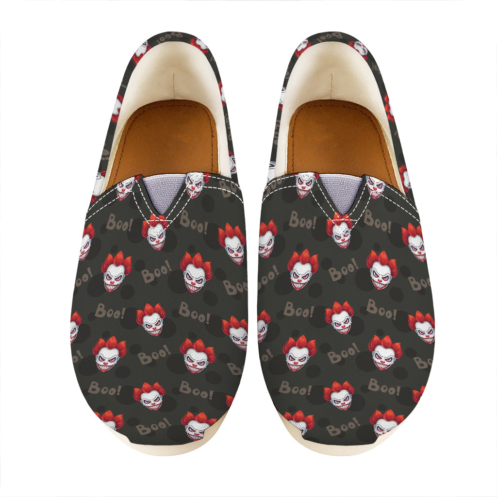 Evil Scary Clown Pattern Print Casual Shoes