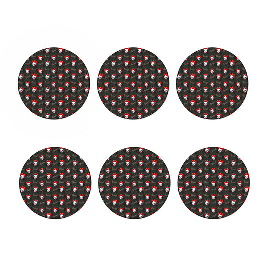 Evil Scary Clown Pattern Print Coaster Set