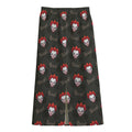 Evil Scary Clown Pattern Print Cotton Front Slit Maxi Skirt
