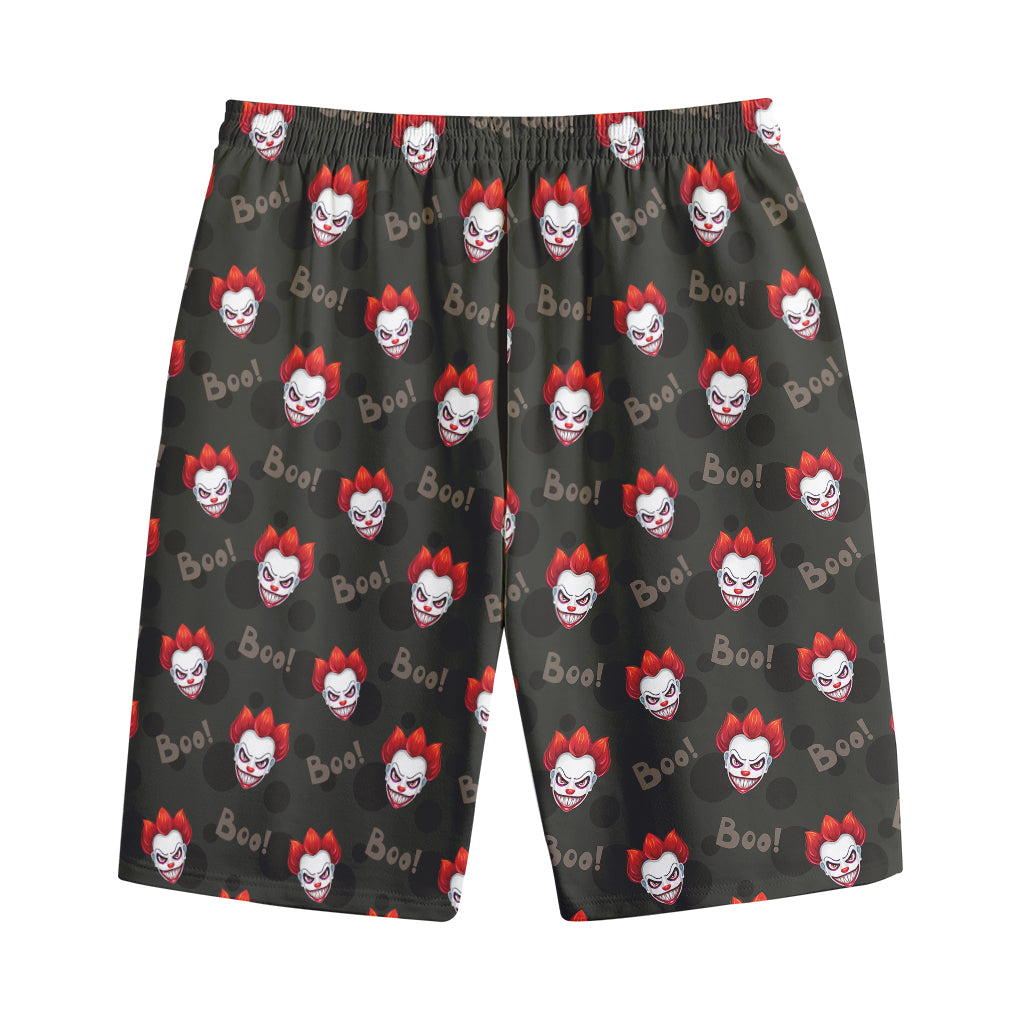 Evil Scary Clown Pattern Print Cotton Shorts