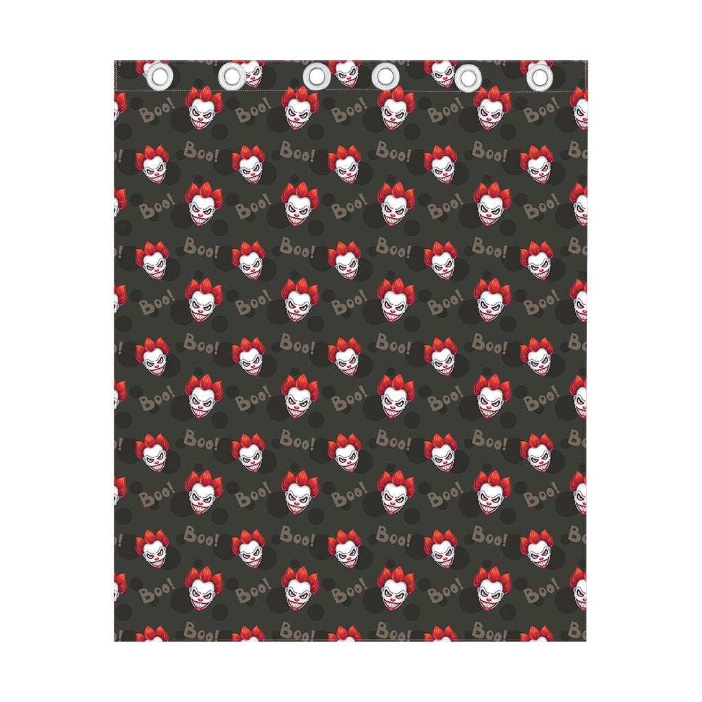 Evil Scary Clown Pattern Print Curtain