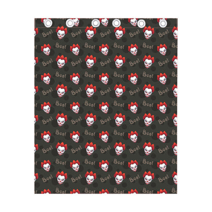 Evil Scary Clown Pattern Print Curtain