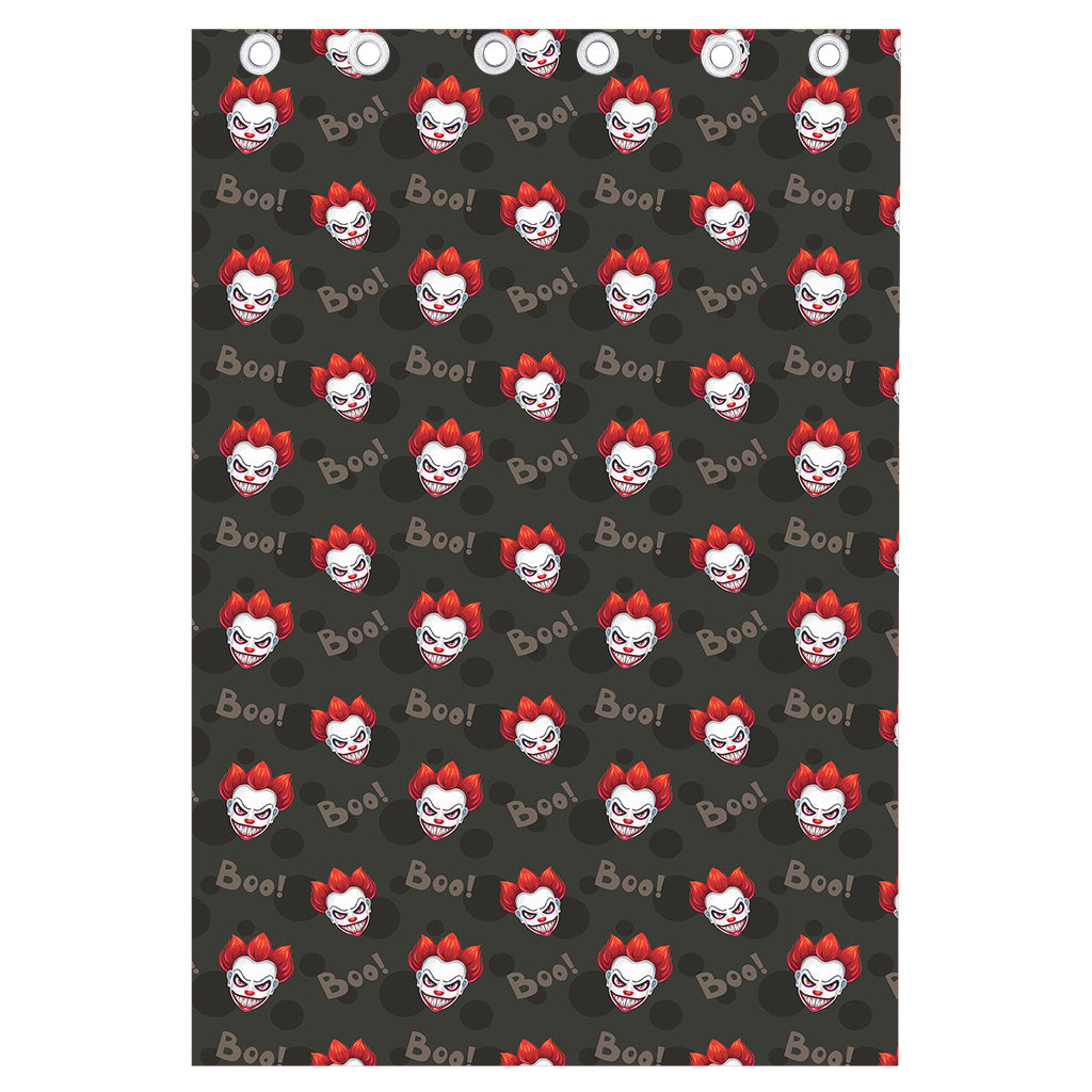 Evil Scary Clown Pattern Print Curtain