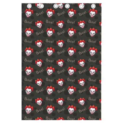 Evil Scary Clown Pattern Print Curtain