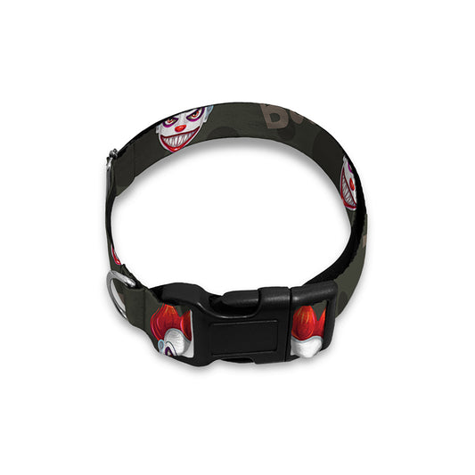 Evil Scary Clown Pattern Print Dog Collar