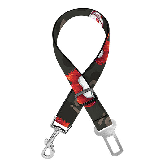 Evil Scary Clown Pattern Print Dog Seat Belt