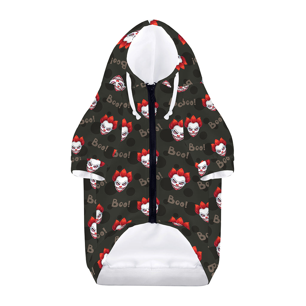 Evil Scary Clown Pattern Print Dog Zip Up Hoodie
