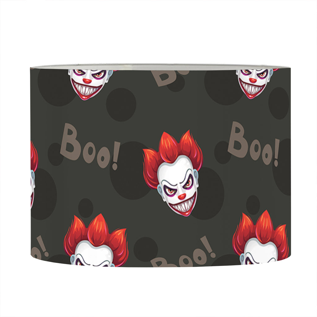 Evil Scary Clown Pattern Print Drum Lamp Shade