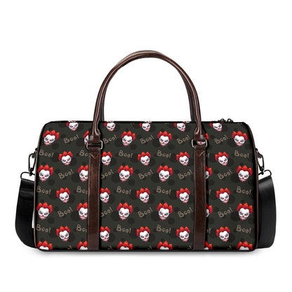 Evil Scary Clown Pattern Print Duffle Bag
