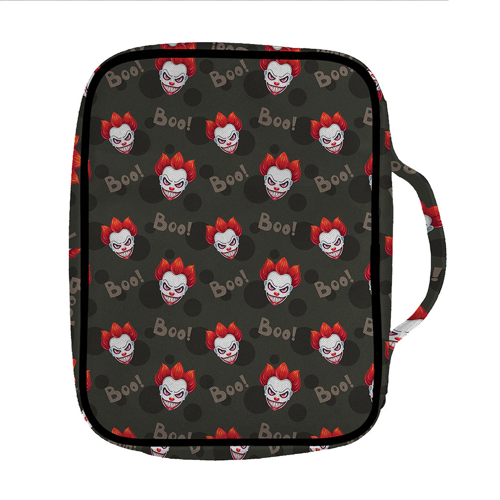 Evil Scary Clown Pattern Print Front Pocket Bible Bag