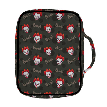 Evil Scary Clown Pattern Print Front Pocket Bible Bag