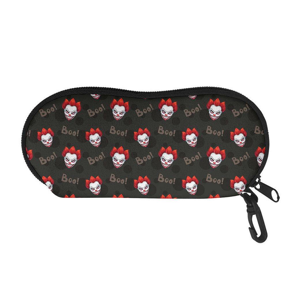 Evil Scary Clown Pattern Print Glasses Case