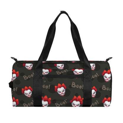 Evil Scary Clown Pattern Print Gym Bag