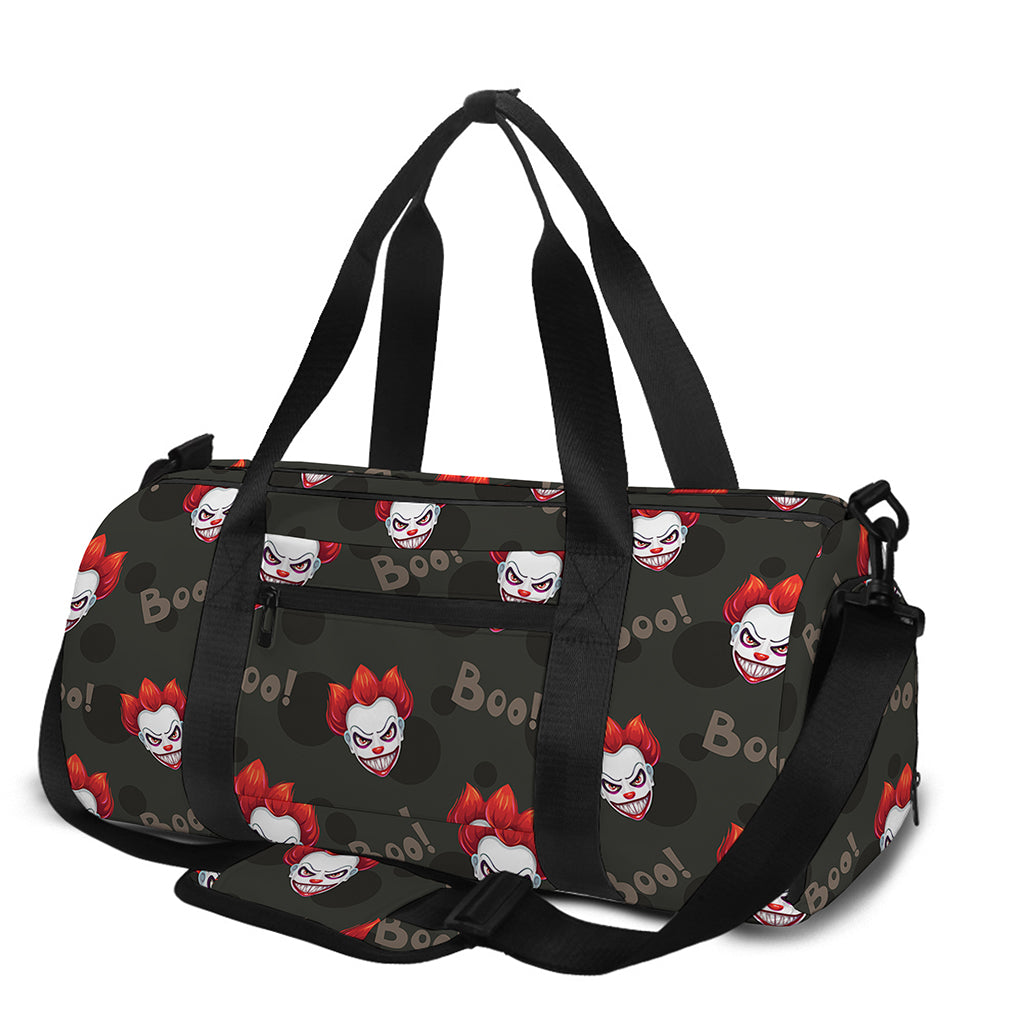 Evil Scary Clown Pattern Print Gym Bag