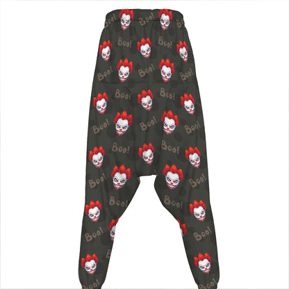 Evil Scary Clown Pattern Print Hammer Pants