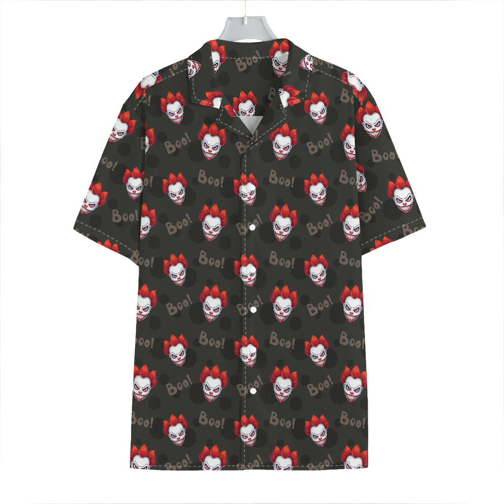Evil Scary Clown Pattern Print Hawaiian Shirt