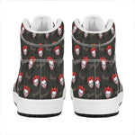 Evil Scary Clown Pattern Print High Top Leather Sneakers