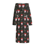 Evil Scary Clown Pattern Print Hooded Bathrobe