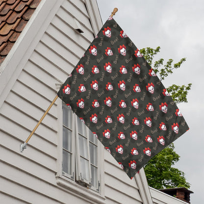 Evil Scary Clown Pattern Print House Flag