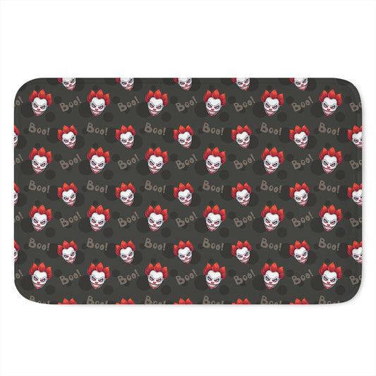 Evil Scary Clown Pattern Print Indoor Door Mat