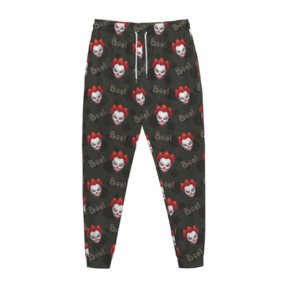 Evil Scary Clown Pattern Print Jogger Pants
