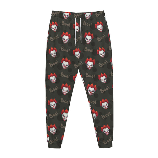 Evil Scary Clown Pattern Print Jogger Pants