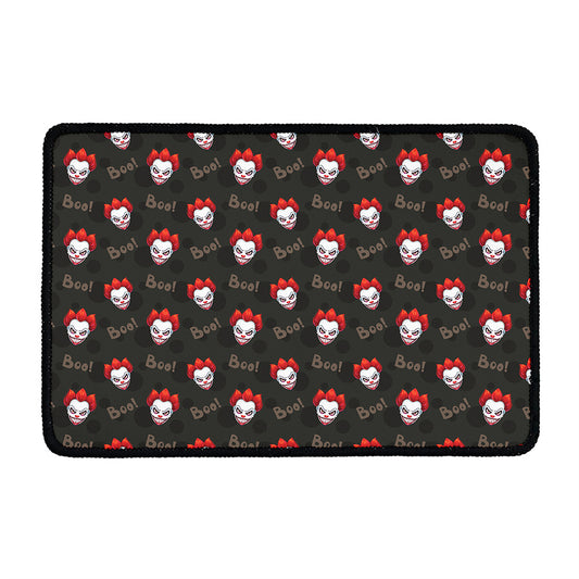 Evil Scary Clown Pattern Print Kitchen Mat