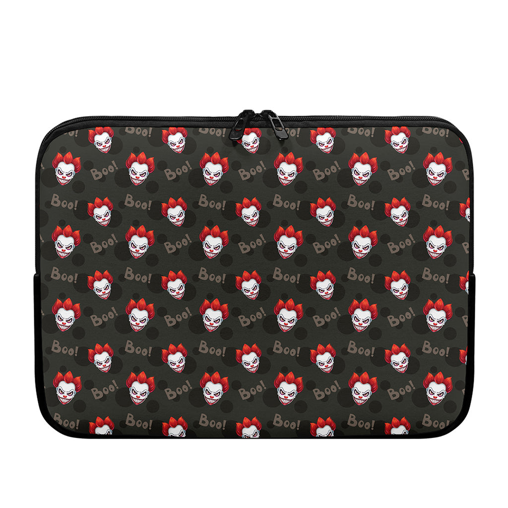 Evil Scary Clown Pattern Print Laptop Sleeve