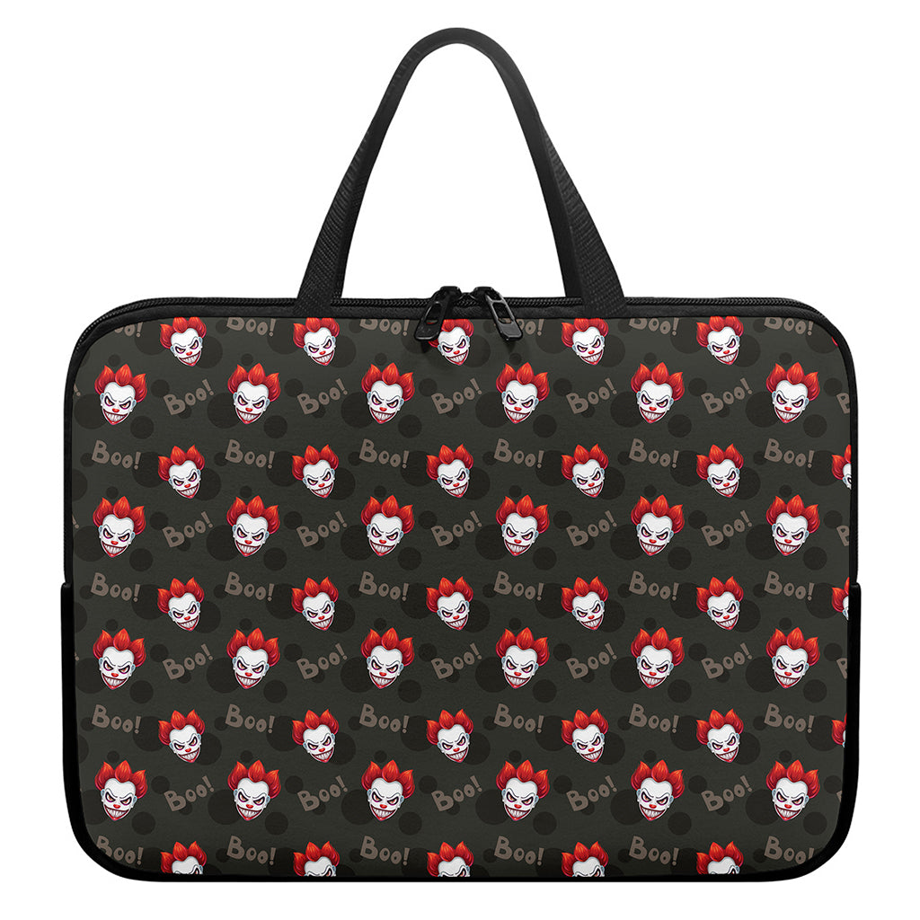 Evil Scary Clown Pattern Print Laptop Sleeve With Handle