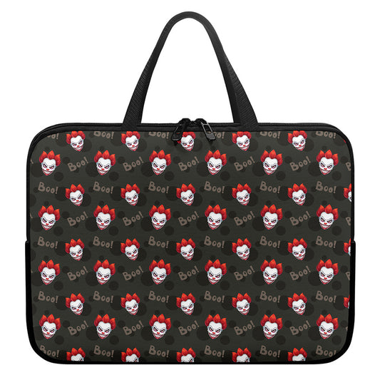 Evil Scary Clown Pattern Print Laptop Sleeve With Handle