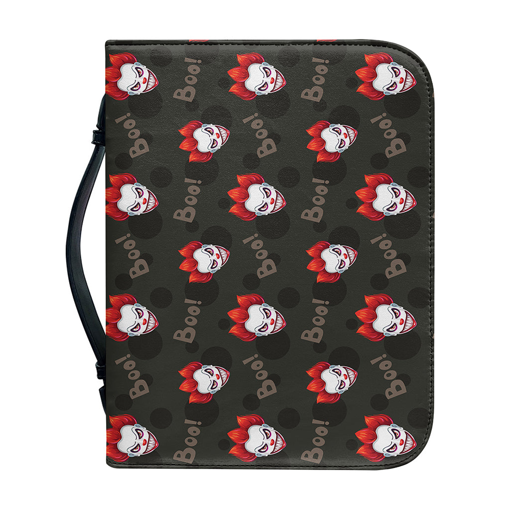 Evil Scary Clown Pattern Print Leather Bible Cover