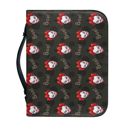 Evil Scary Clown Pattern Print Leather Bible Cover