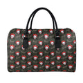 Evil Scary Clown Pattern Print Leather Duffel Bag