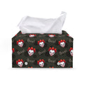 Evil Scary Clown Pattern Print Leather Tissue Box Cover