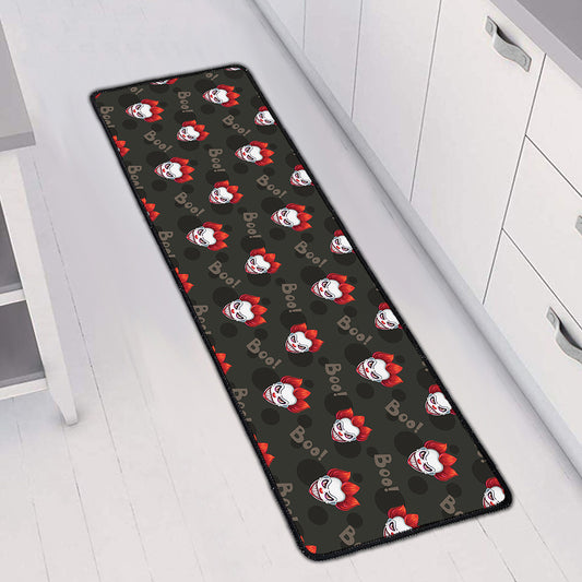 Evil Scary Clown Pattern Print Long Kitchen Mat
