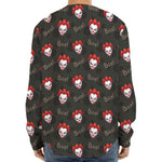 Evil Scary Clown Pattern Print Long Sleeve Baseball Jersey