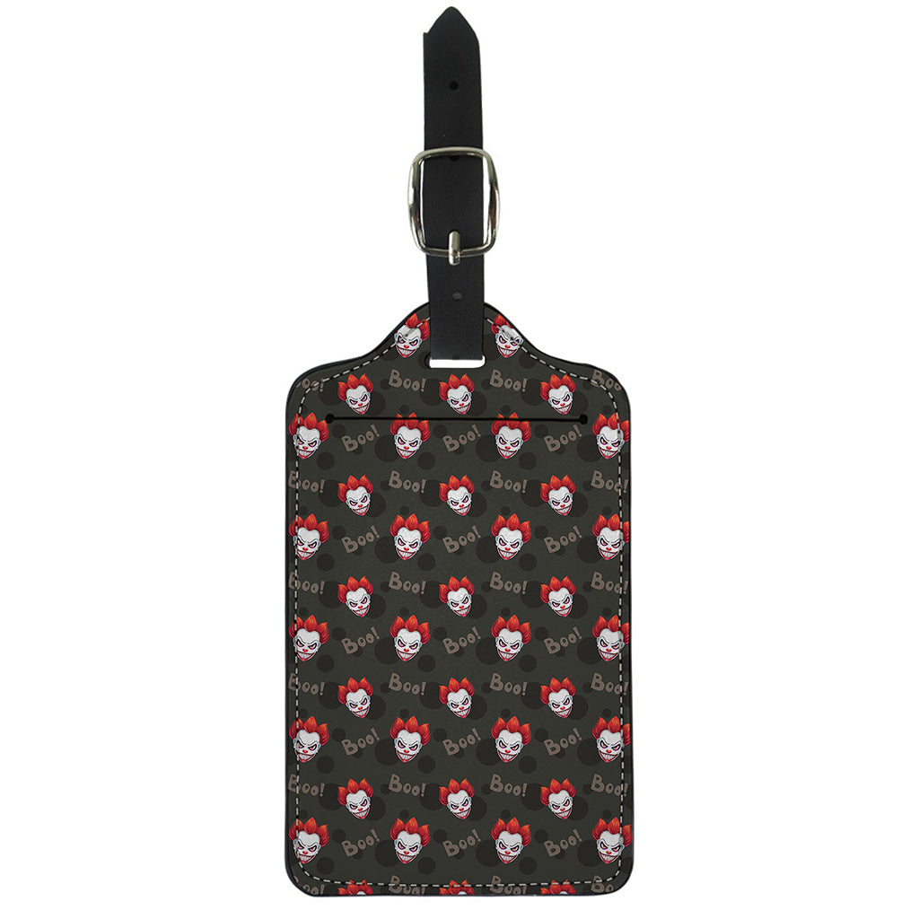 Evil Scary Clown Pattern Print Luggage Tag
