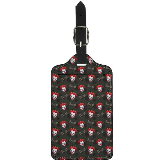 Evil Scary Clown Pattern Print Luggage Tag