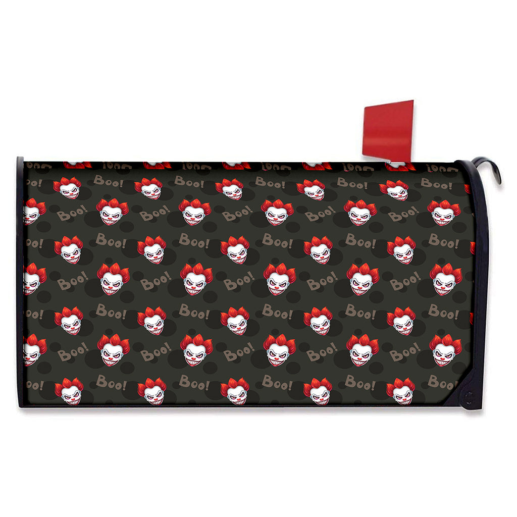 Evil Scary Clown Pattern Print Mailbox Cover