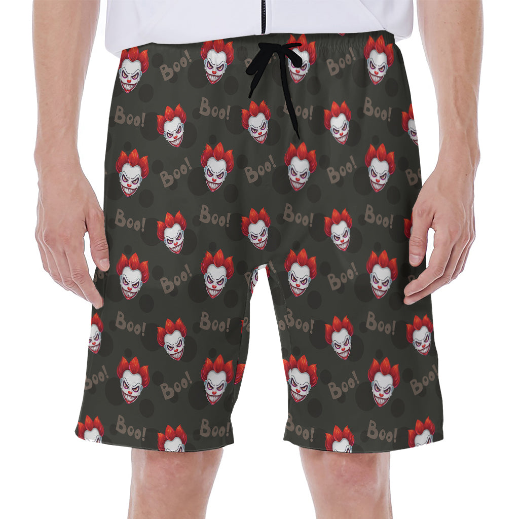 Evil Scary Clown Pattern Print Men's Beach Shorts