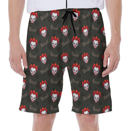 Evil Scary Clown Pattern Print Men's Beach Shorts