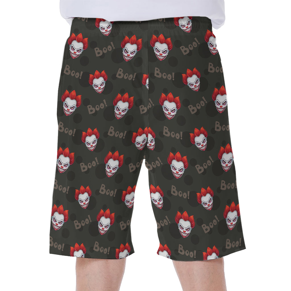 Evil Scary Clown Pattern Print Men's Beach Shorts