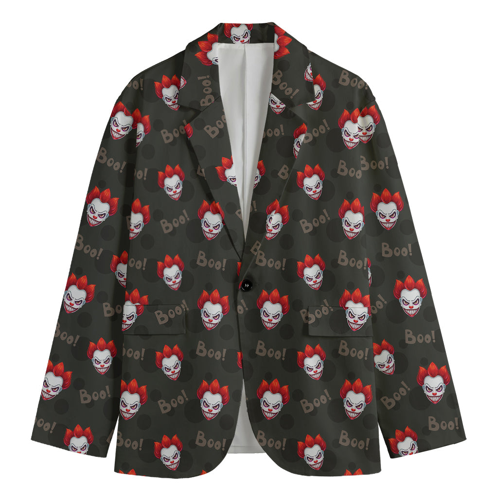 Evil Scary Clown Pattern Print Men's Cotton Blazer