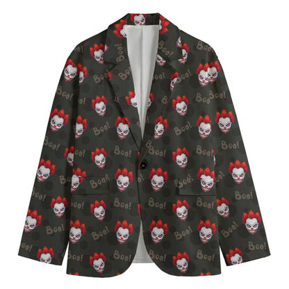 Evil Scary Clown Pattern Print Men's Cotton Blazer