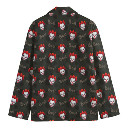 Evil Scary Clown Pattern Print Men's Cotton Blazer