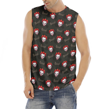 Evil Scary Clown Pattern Print Men's Fitness Tank Top
